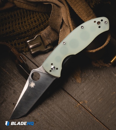 Spyderco Tenacious Tanto Liner Lock Knife Natural G-10 (3.5" Satin) C122GPT